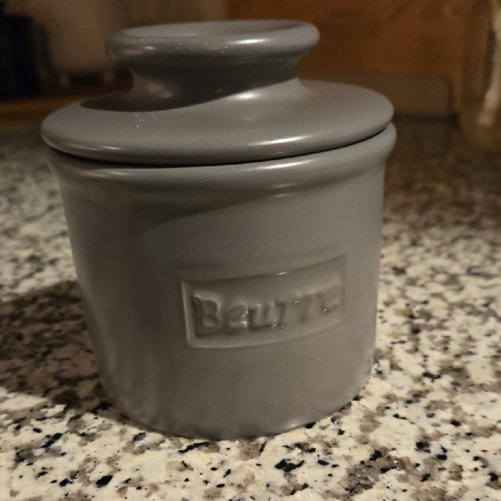 Gray Ceramic Butter Keeper